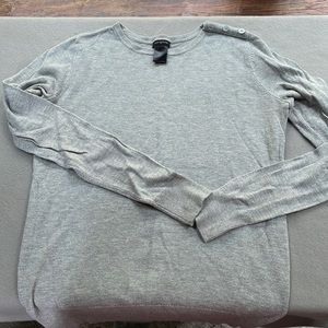Ann Taylor XS gray sweater with button detail on left shoulder